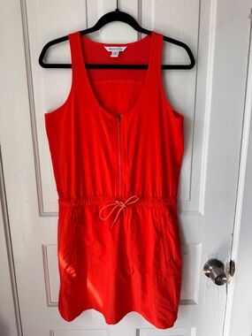Athleta Expedition Bright Orange-Red Athletic Tank Tennis Dress